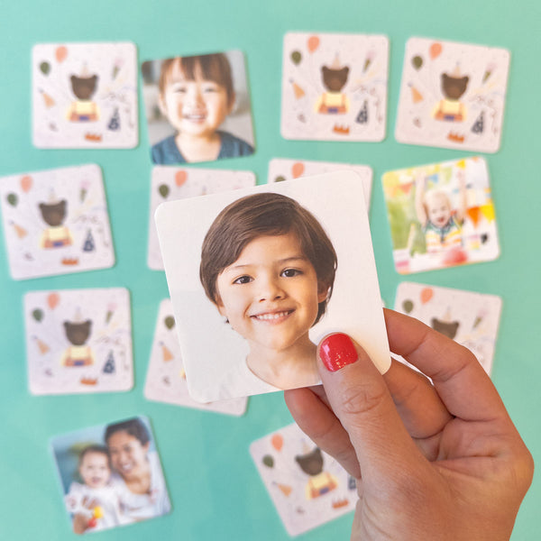 Memospiel mit eigenen Fotos im Geburtstagsdesign — Kleine Prints