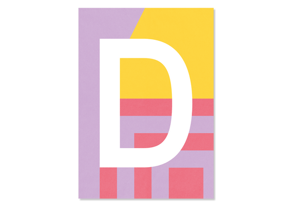 Colourful letters postcard "D" from Kleine Prints