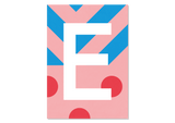 Colourful letters postcard "E" from Kleine Prints
