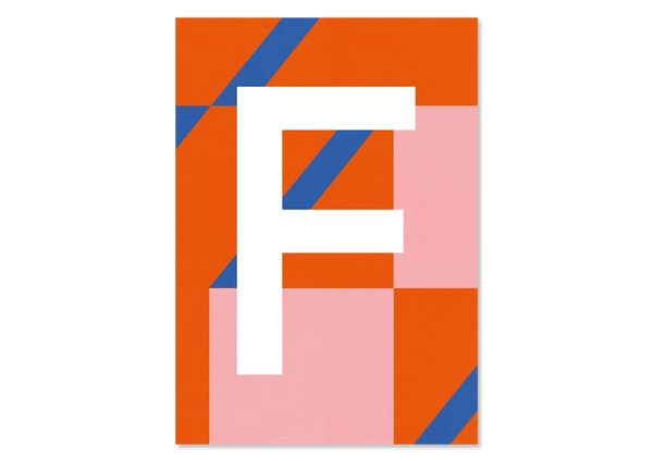 Colourful letters postcard "F" from Kleine Prints