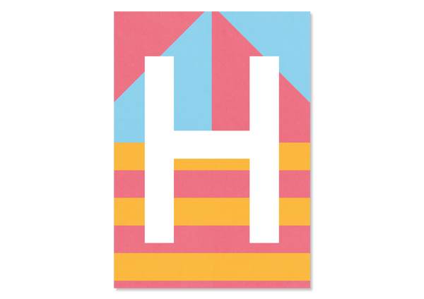 Colourful letters postcard "H" from Kleine Prints
