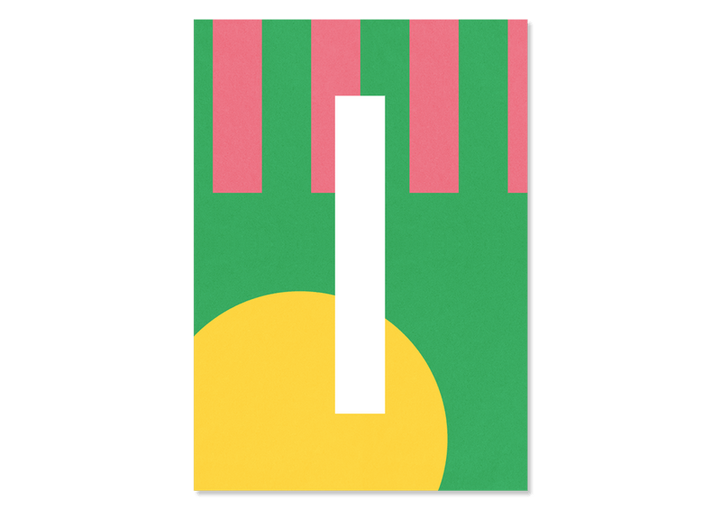 Colourful letters postcard "I" from Kleine Prints