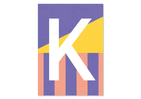 Colourful letters postcard "K" from Kleine Prints