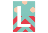 Colourful letters postcard "L" from Kleine Prints