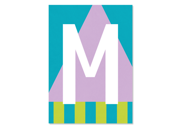 Colourful letters postcard "M" from Kleine Prints