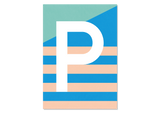 Colourful letters postcard "P" from Kleine Prints