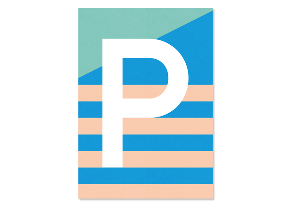 Colourful letters postcard "P" from Kleine Prints