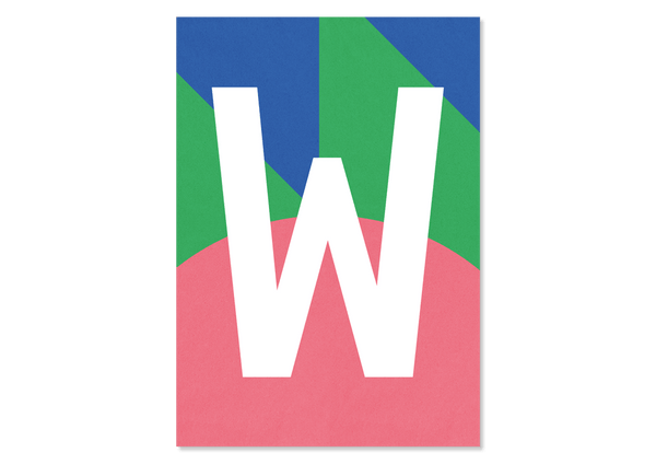 Colourful letters postcard "W" from Kleine Prints