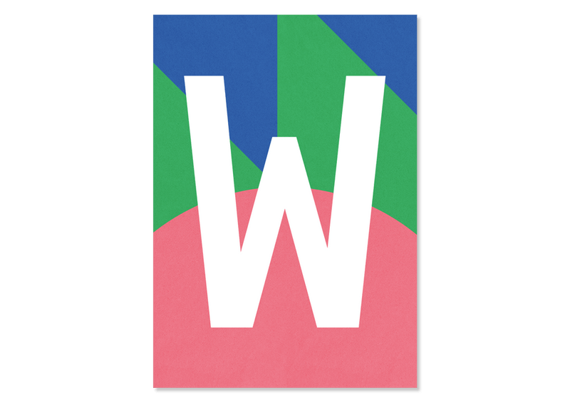 Colourful letters postcard "W" from Kleine Prints
