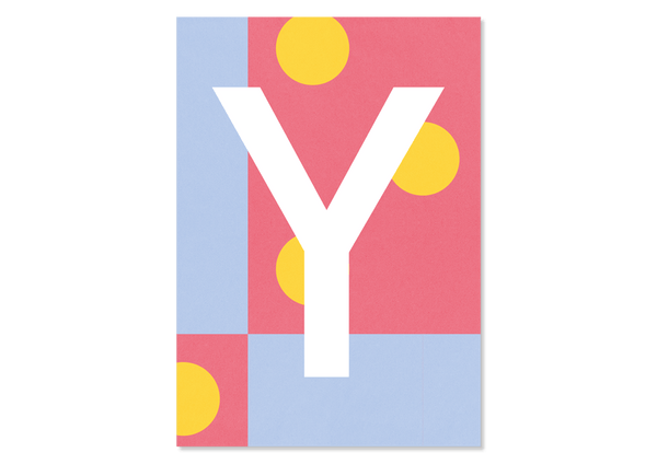 Colourful letters postcard "Y" from Kleine Prints