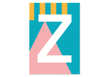 Colourful letters postcard "Z" from Kleine Prints