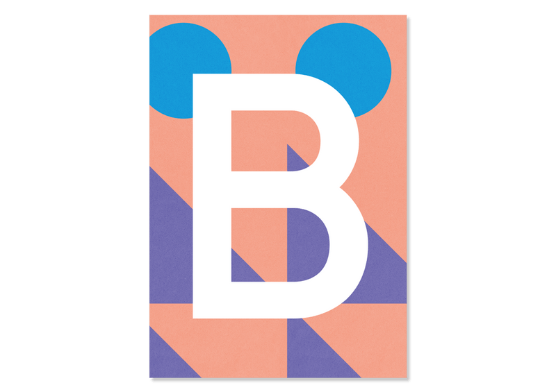 Colourful letters postcard "B" from Kleine Prints