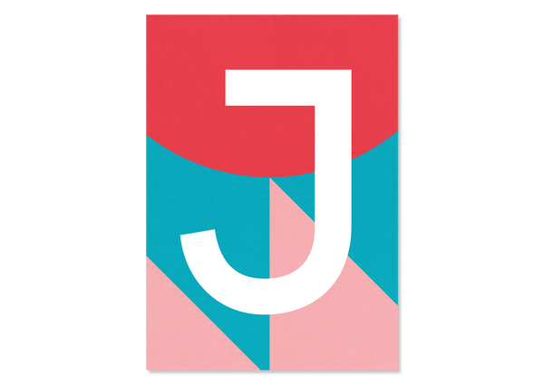 Colourful letters postcard "J" from Kleine Prints