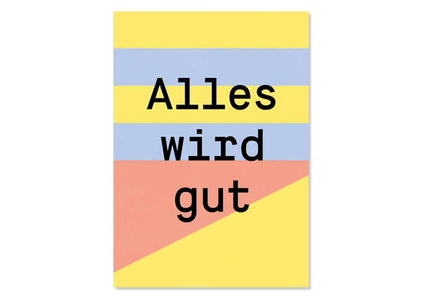 Colourful greeting card "Alles wird gut" - Kleine Prints