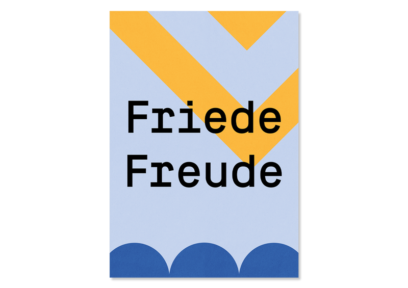 Colourful Christmas greeting card "Friede Freude" - Kleine Prints