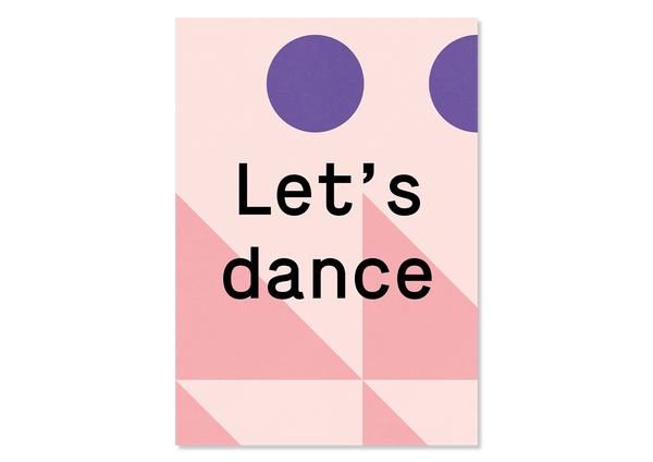 Colourful design postcard "Let's dance" - Kleine Prints