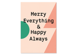 Colourful Christmas Greeting Card "Merry Everything" - Kleine Prints