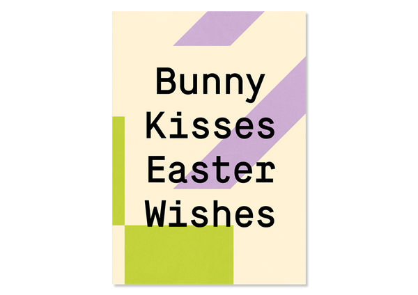 Happy Bunny Kisses Easter Wishes Greetings Card - Kleine Prints