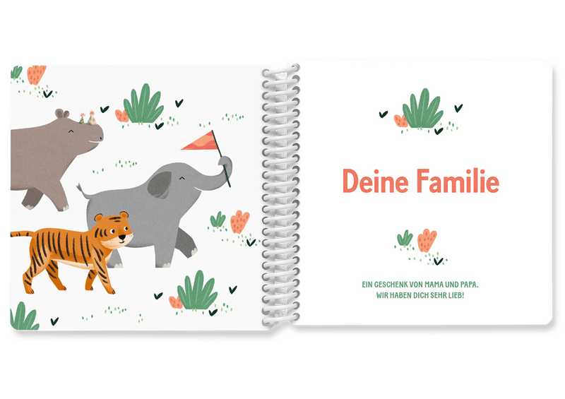 Photo book for kids with thick cardboard pages and animals from Kleine Prints