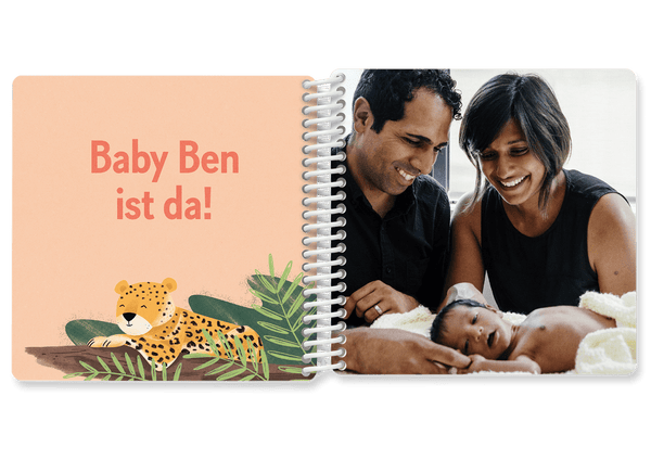 Photo book for children with thick cardboard pages and animal pictures by Kleine Prints