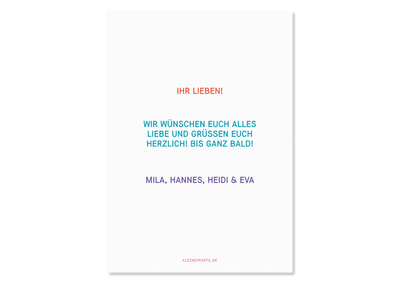 Modern typographical photo greeting card "Love" - Kleine Prints