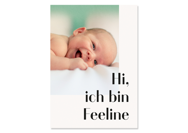 Birth card Hi from Kleine Prints