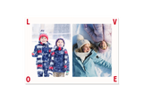 Modern Christmas card with photos "LOVE" - Kleine Prints