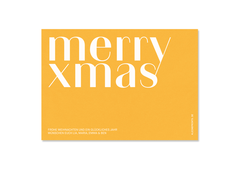 Timeless Christmas card with photo and typo "Merry Xmas" - Kleine Prints
