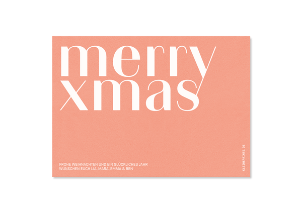 Timeless Christmas card with photo and typo "Merry Xmas" - Kleine Prints