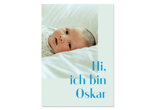 Birth card tone on tone from Kleine Prints