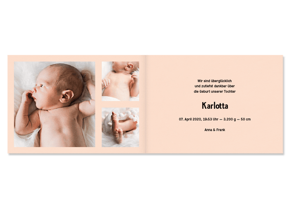 Birth card pastel from Kleine Prints