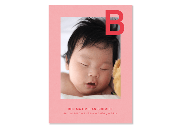 Birth Card Mini Monogram by Kleine Prints
