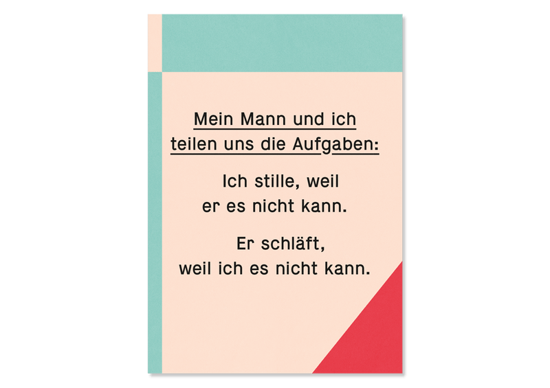 Saying Postcard Division of Tasks by Kleine Prints