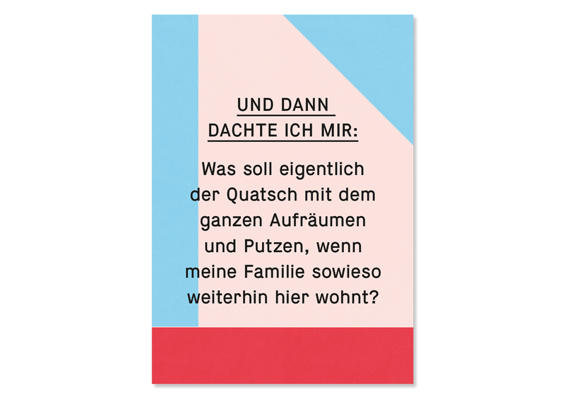 Saying Postcard Aufraeumquatsch by Kleine Prints