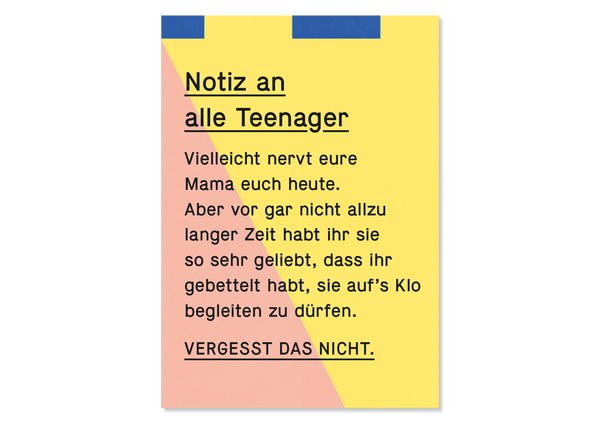 Saying Postcard Teenager by Kleine Prints