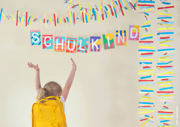 SCHULKIND garland of colourful postcards for the first day of school - Kleine Prints